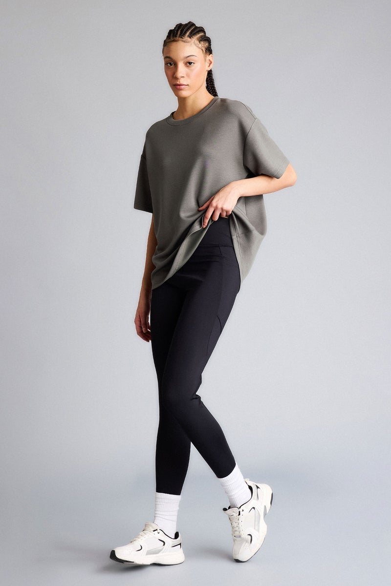 DeFacto Black Woman High Waist Ankle Length Leggings Casual - Image 1